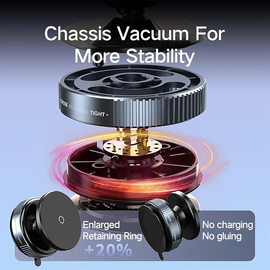 360 Adjustable Vacuum Suction Cup Magnetic Car Phone Holder, Compatible with Mag-Safe car mount, HandsFree magnetic phone holder in car for iPhone 16 Pro Max Plus 15 14 13 12, for samsung
