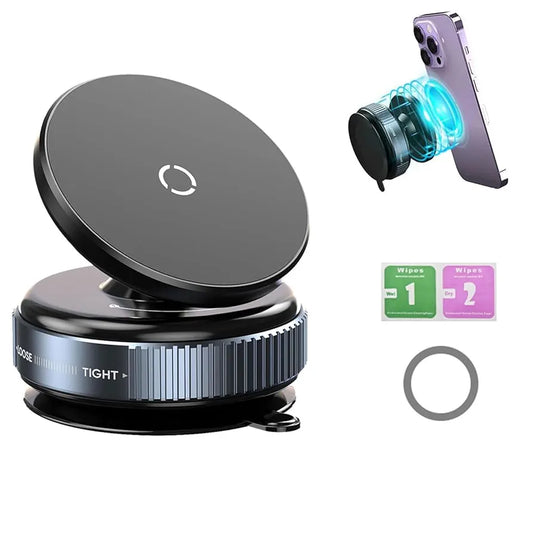360 Adjustable Vacuum Suction Cup Magnetic Car Phone Holder, Compatible with Mag-Safe car mount, HandsFree magnetic phone holder in car for iPhone 16 Pro Max Plus 15 14 13 12, for samsung